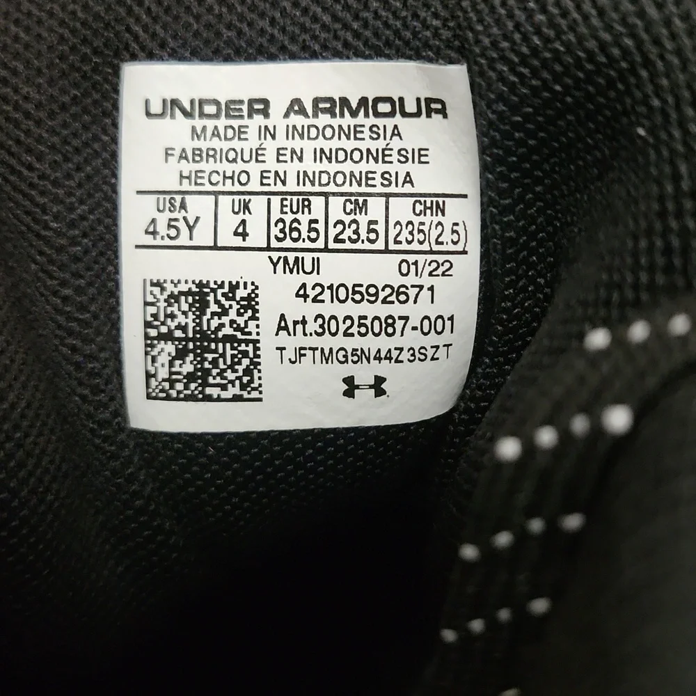 Under Armour Kids White and Black Gradient Cleats